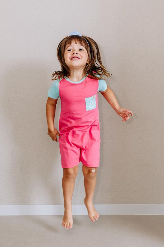 Macaquinho Melância com Detalhes Azul Céu