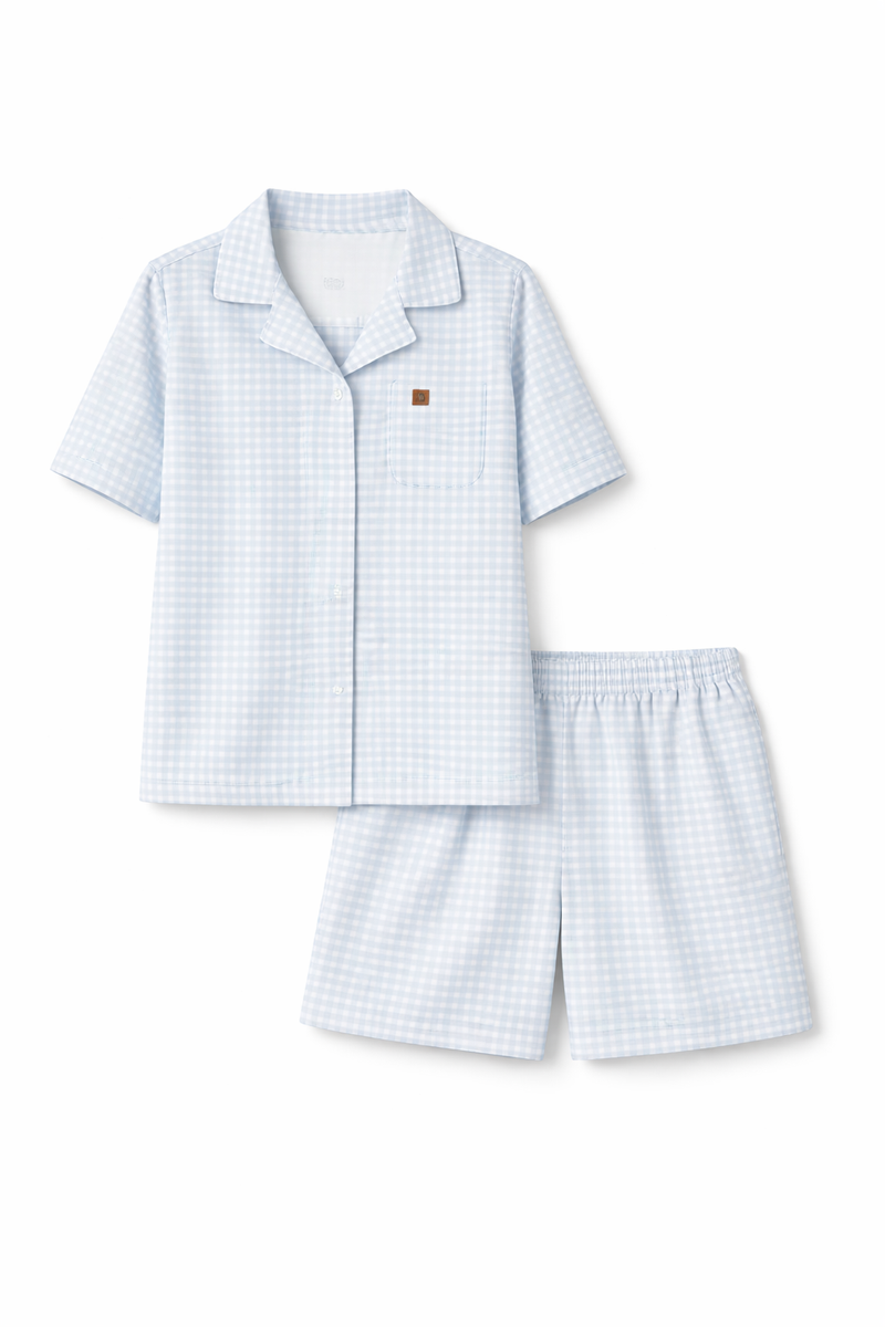 LEVES DEFEITOS - SHORTS FEMININO XADREZ AZUL