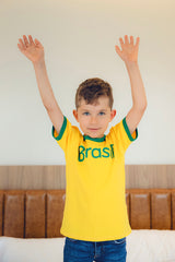 LEVES DEFEITOS - CAMISETA INFANTIL AMARELO E VERDE