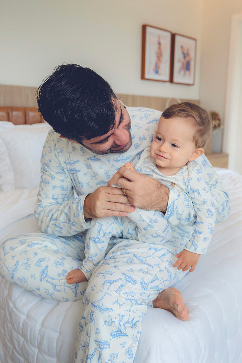 Conjunto Body e Calça Cós Duplo Safari Azul