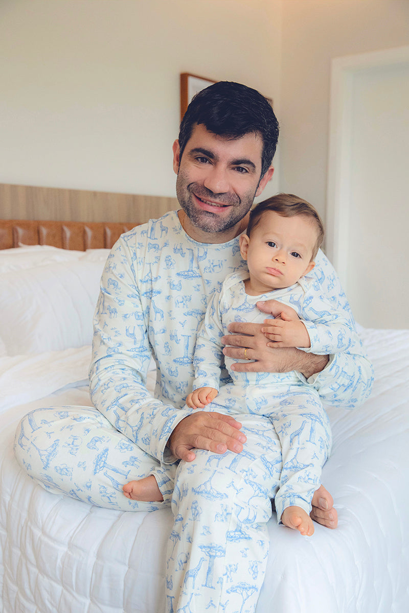 Pijama Masculino Longo Safari Azul