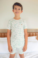 Conjunto Camiseta e Shorts Soltinho Safari Verde