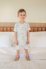 Conjunto Camiseta e Shorts Soltinho Safari Azul