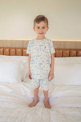 Conjunto Camiseta e Shorts Soltinho Safari Azul