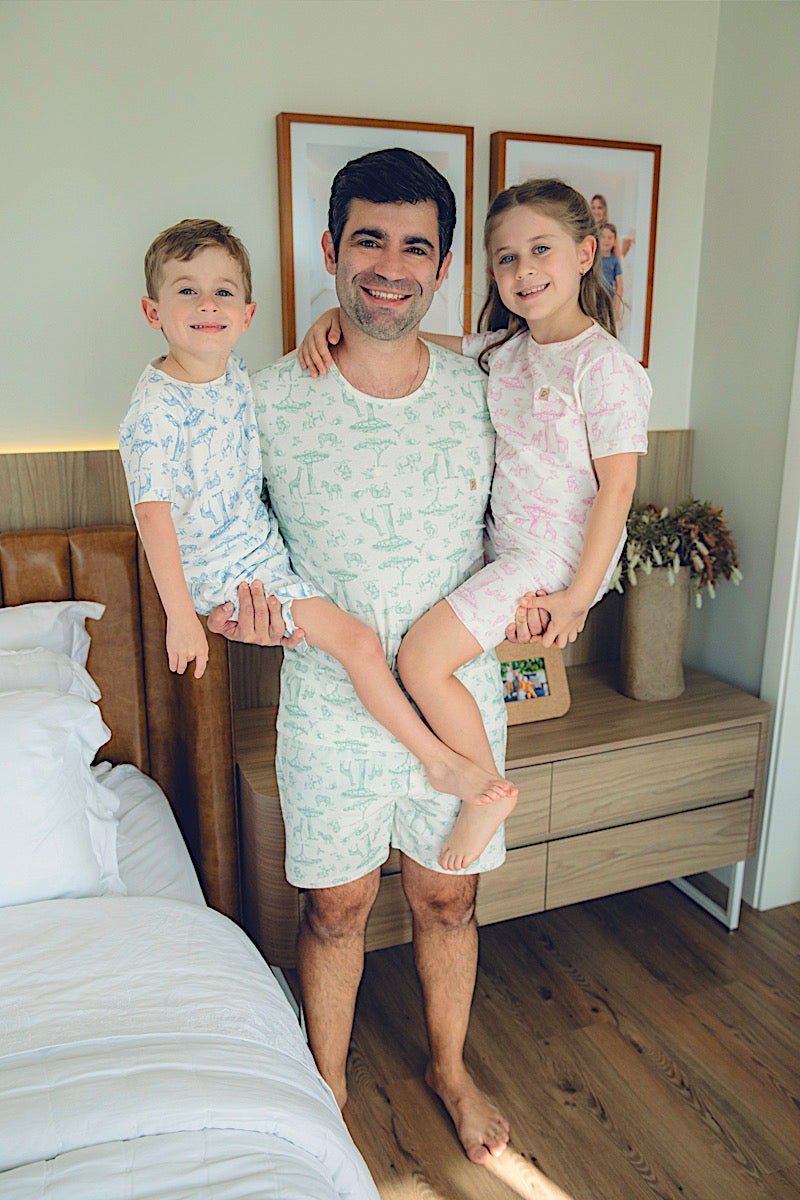 Pijama Masculino Camiseta e Shorts Safari Verde
