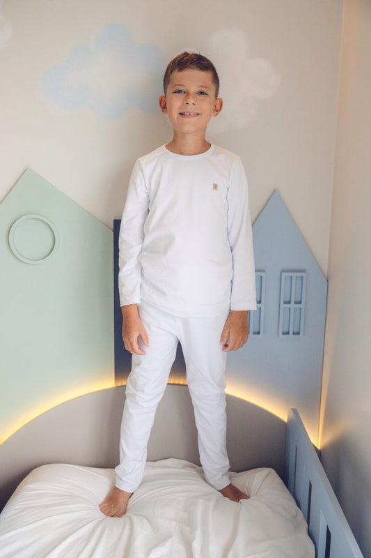 Conjunto Térmico Camiseta e Calça Soltinha Branca