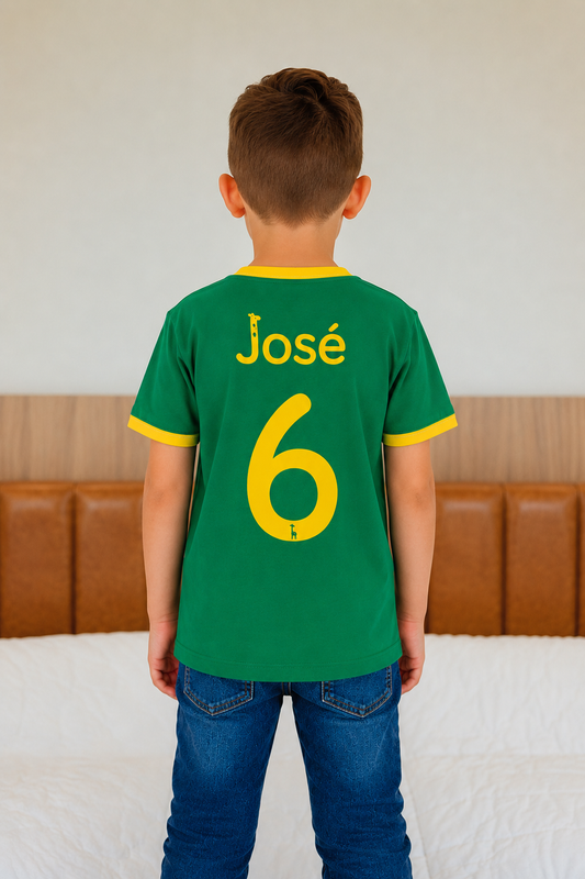 Camiseta Infantil Verde e Amarelo