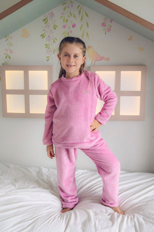 LEVES DEFEITOS - CONJUNTO FLEECE ROSA