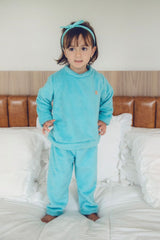 LEVES DEFEITOS - CONJUNTO FLEECE TURQUESA