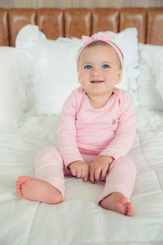 LEVES DEFEITOS - CONJUNTO TÉRMICO BODY E CALÇA CÓS DUPLO ROSA BEBÊ