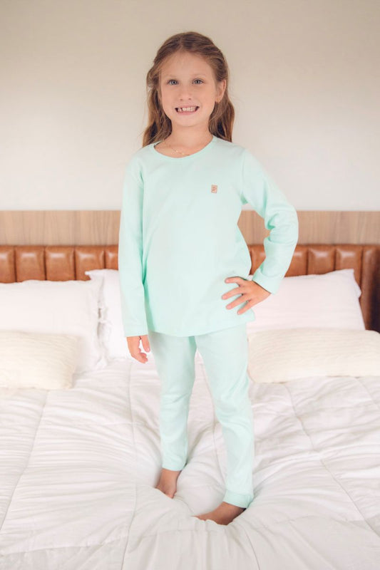 Conjunto Camiseta e Calça Ribana Verde Água