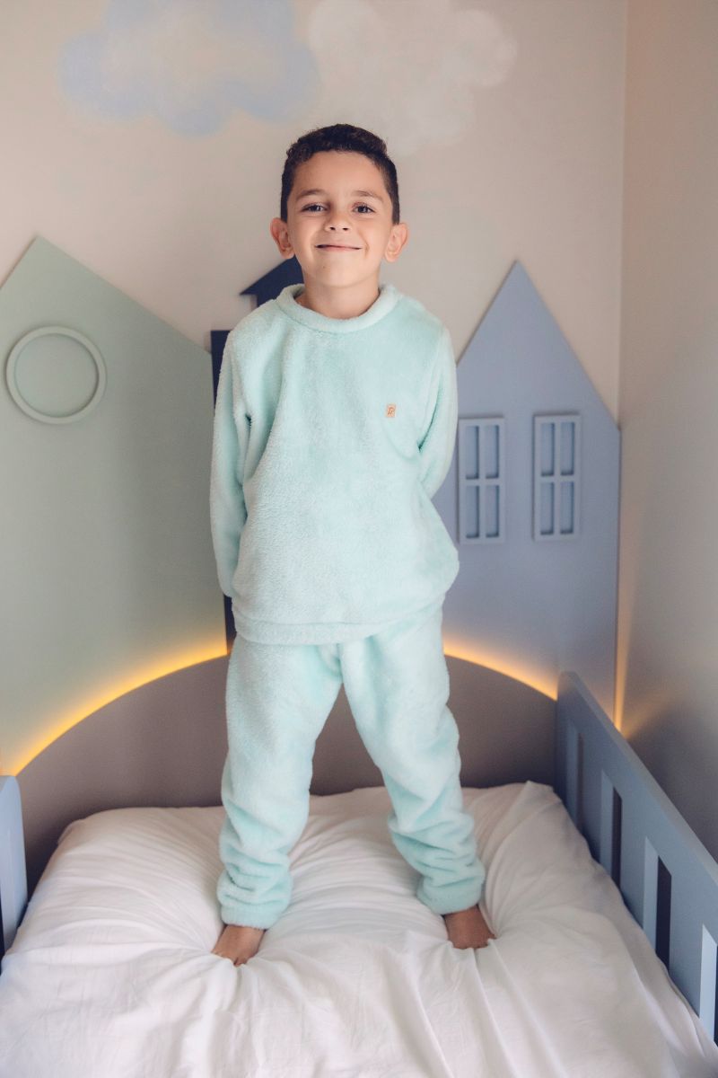 Conjunto Fleece Azul Céu
