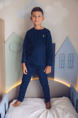 Conjunto Térmico Camiseta e Calça Soltinha Marinho