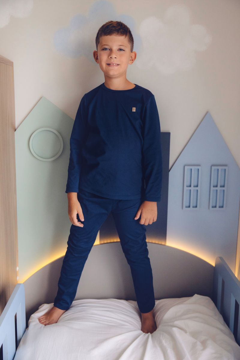 Conjunto Térmico Camiseta e Calça Soltinha Marinho