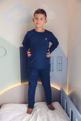 Conjunto Térmico Camiseta e Calça Soltinha Marinho