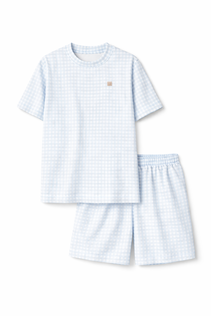 Shorts Masculino Avulso Xadrez Azul