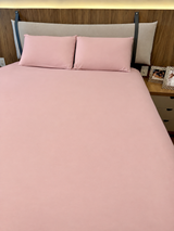 Lençol Queen Algodão com Elástico Rosa Bebê