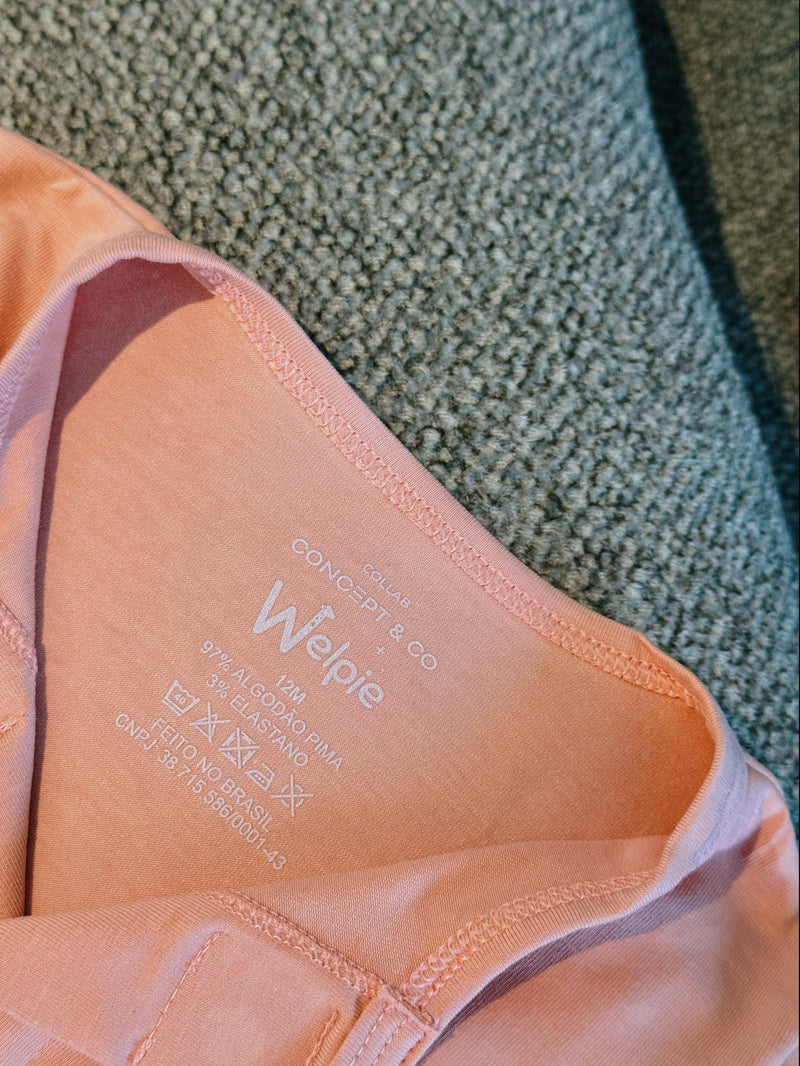 Macacão Magnético Algodão Pima Rosa