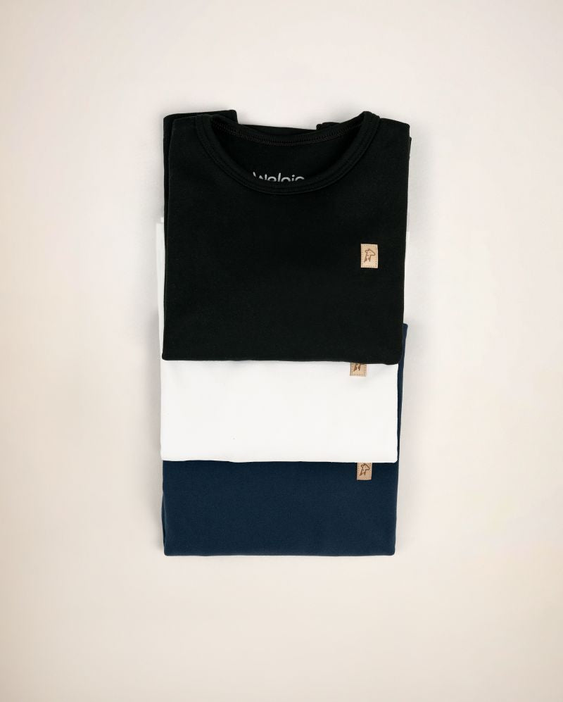 Kit Camisetas Manga Longa Térmica: Preta, Branca e Marinho