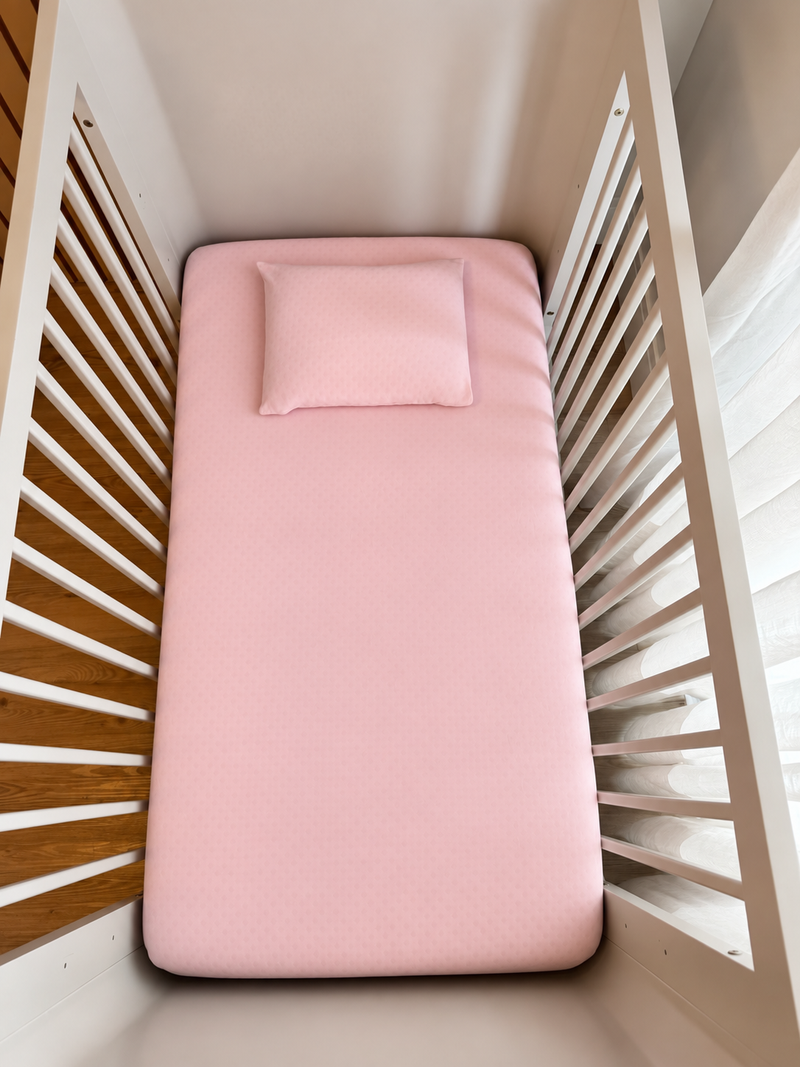 Lençol Berço Algodão com Elástico Rosa Bebê