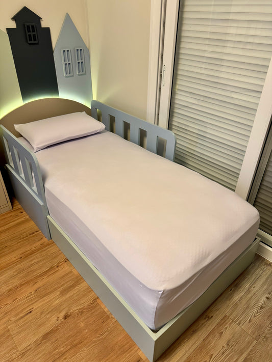 Lençol Solteiro Algodão com Elástico Branco