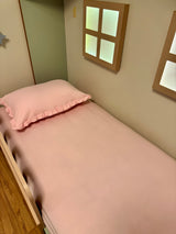 Lençol Solteiro Algodão com Elástico Rosa Bebê