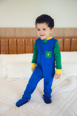 Macacão Zíper 2 Vias Verde, Azul e Amarelo