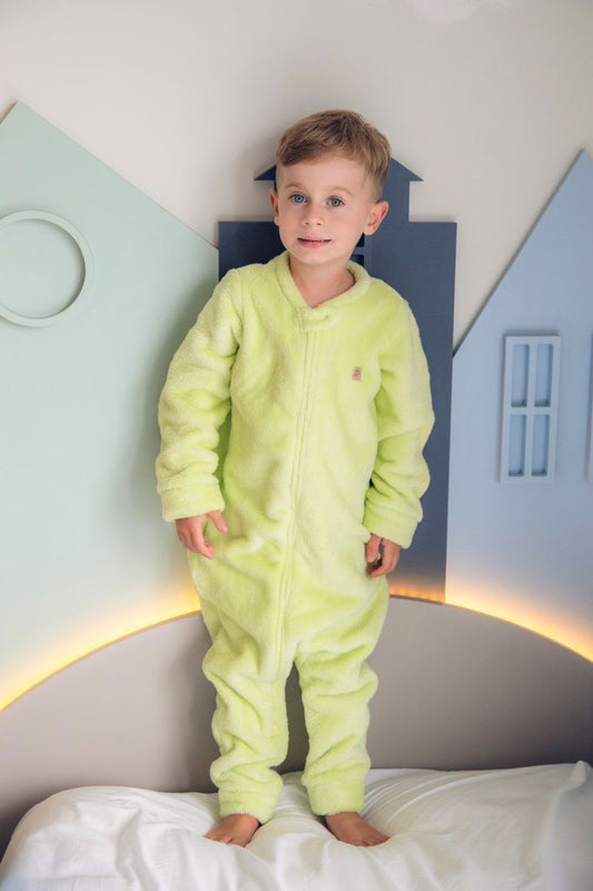 LEVES DEFEITOS - MACACÃO FLEECE ZÍPER NEON COM PUNHO