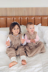 Saco de Dormir Fleece Bege com Zíper e Punho
