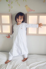Saco de Dormir Térmico Branco com Zíper e Punho