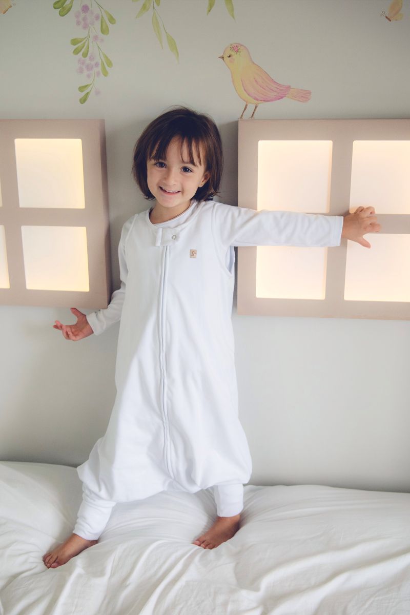 Saco de Dormir Térmico Branco com Zíper e Punho