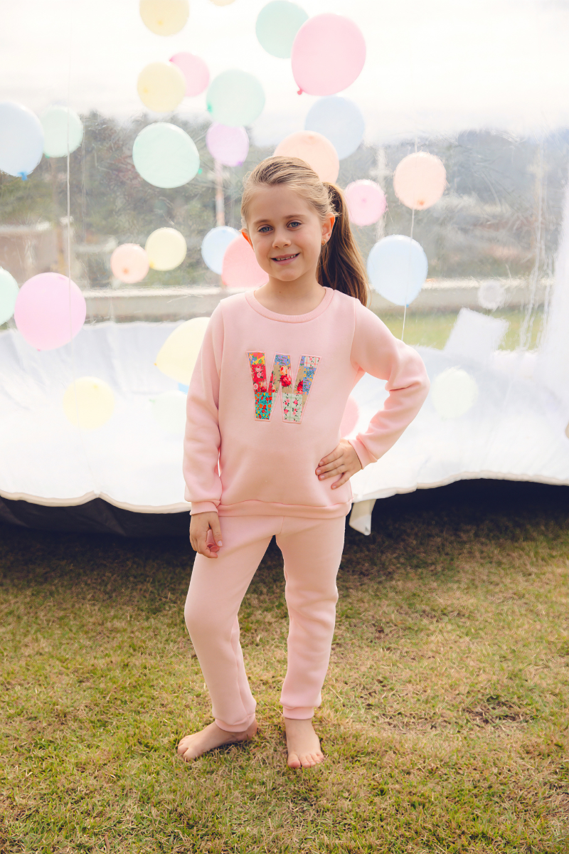 Calça Moletom Avulsa Rosa Bebê