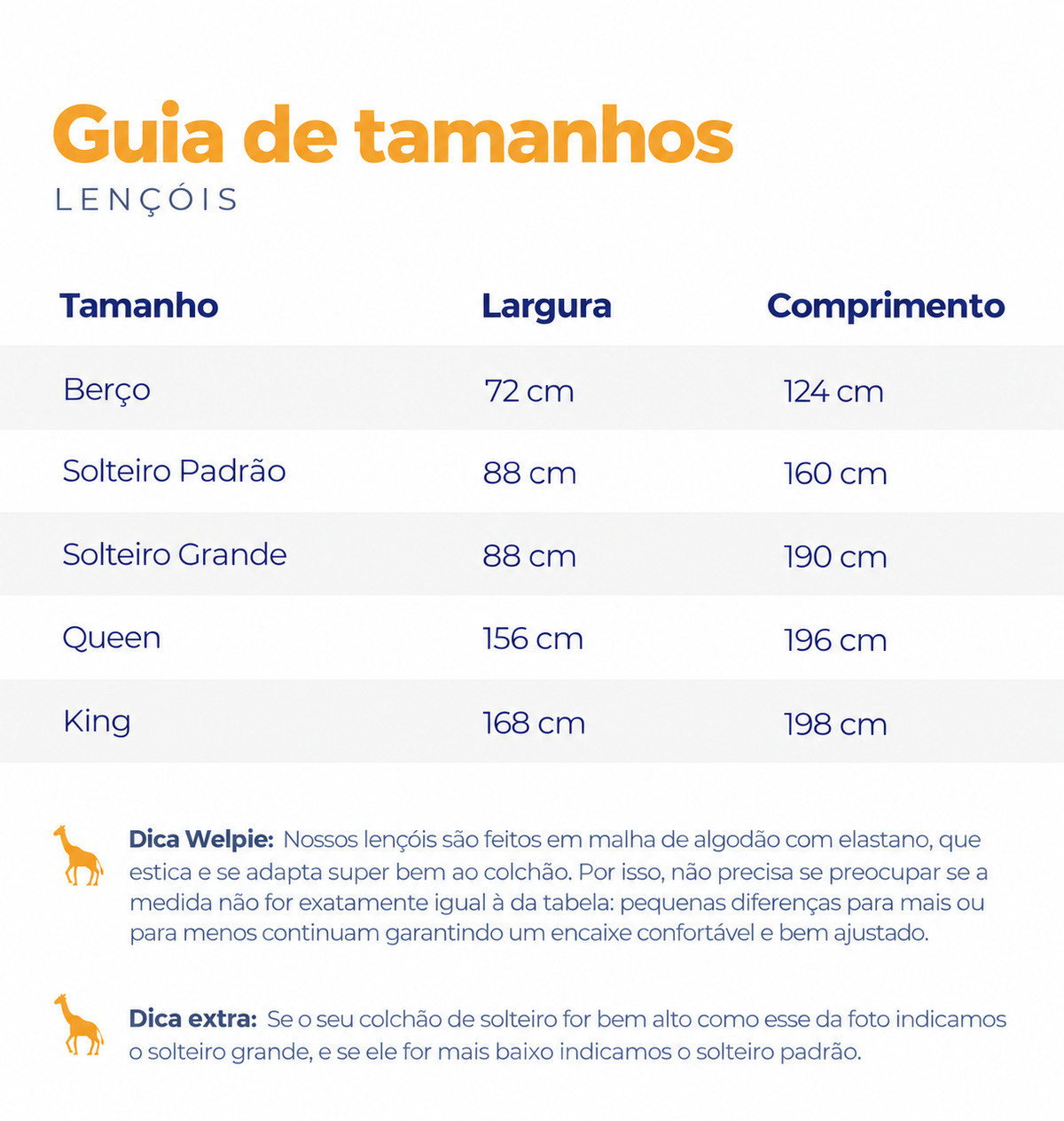 Guia de tamanhos
