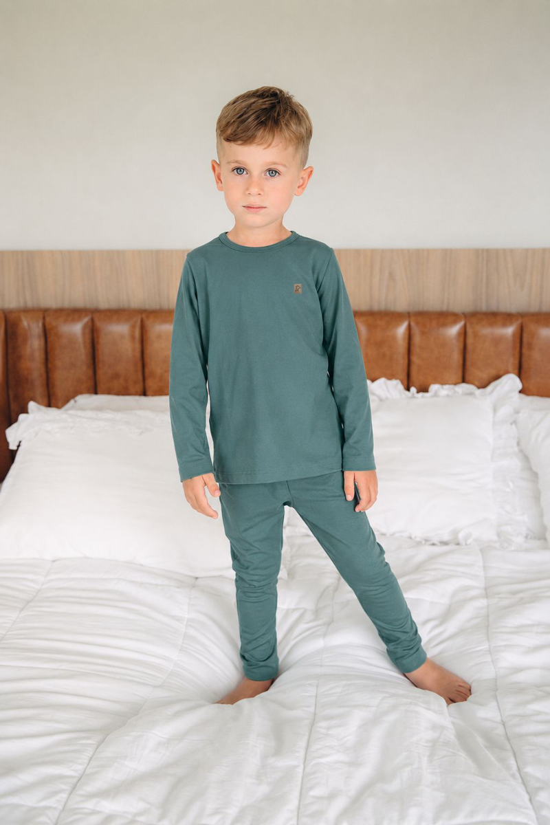 Conjunto Térmico Camiseta e Calça Slim Verde Bosque