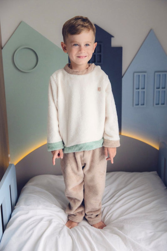 Conjunto Fleece Bege, Off, Menta