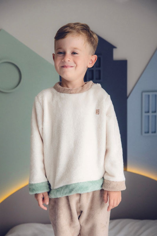 Conjunto Fleece Bege, Off, Menta