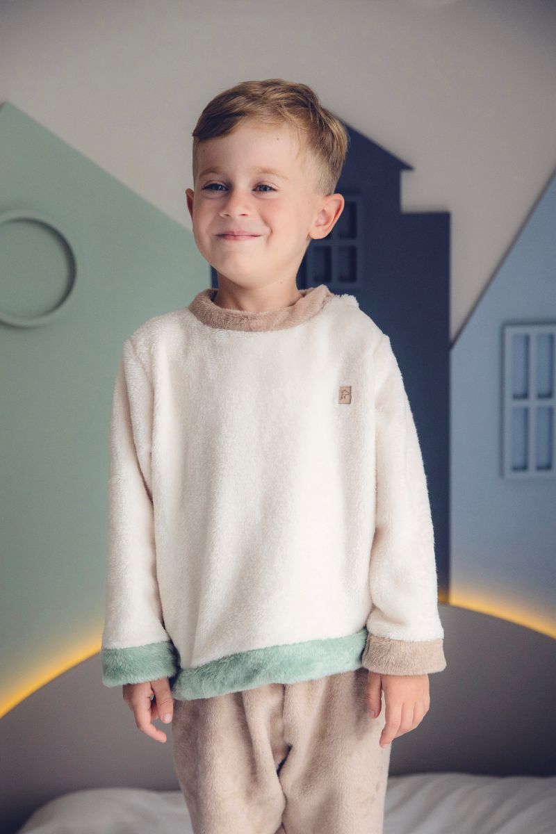 Conjunto Fleece Bege, Off, Menta